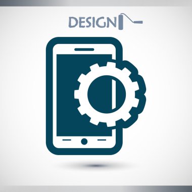 Smartphone ve dişli simgesini