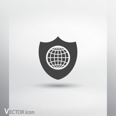 Kalkan simgesi. düz tasarım biçimi