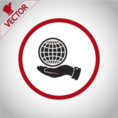 Küre simgesi düz tasarım