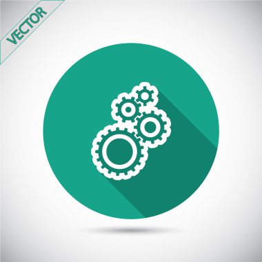 dişli simgesi. Düz tasarım biçimi