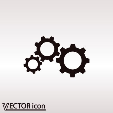 dişli simgesi. Düz tasarım biçimi