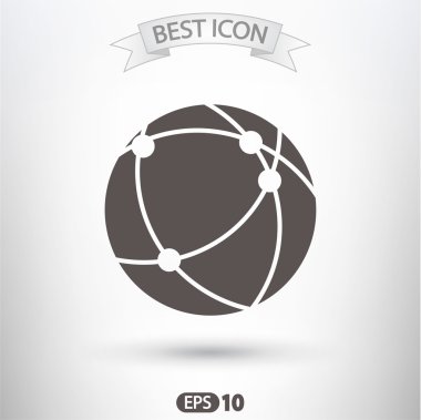 Küresel teknoloji ya da sosyal ağ simgesini