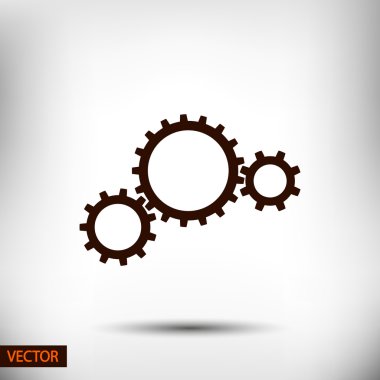 dişli simgesi. Düz tasarım biçimi