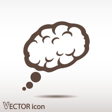 Beyin simge düz tasarım stil