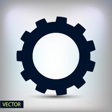 dişli simgesi. Düz tasarım biçimi