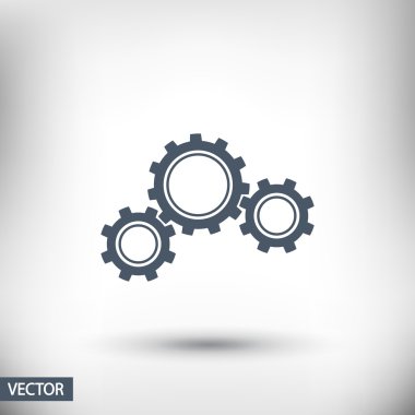 dişli simgesi. Düz tasarım biçimi