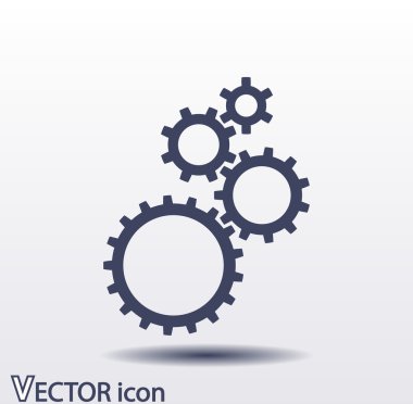 dişli simgesi. Düz tasarım biçimi