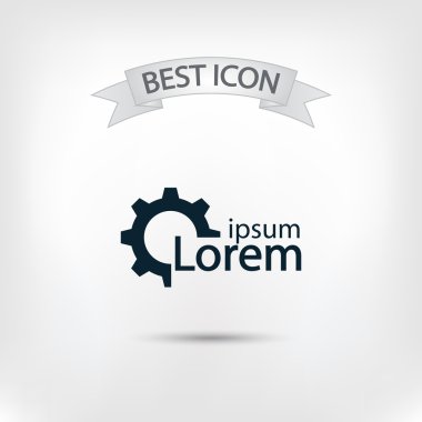 dişli simgesi. Düz tasarım biçimi