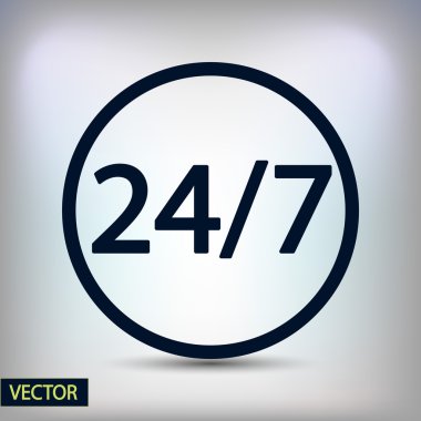 24 saat ve 7 gün bir hafta simgesi.