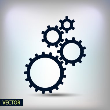 dişli simgesi. Düz tasarım biçimi