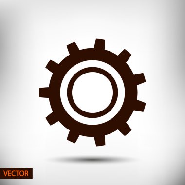 dişli simgesi. Düz tasarım biçimi