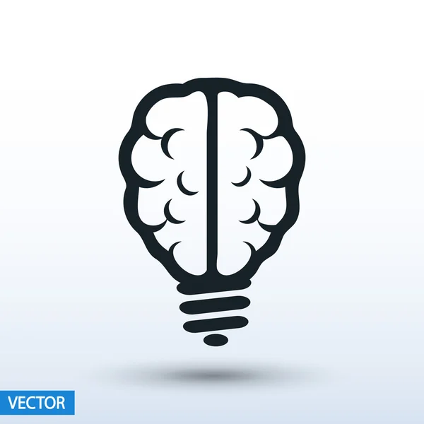 Icône du cerveau Style design plat — Image vectorielle