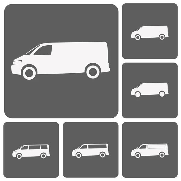 Camión plano icono conjunto — Archivo Imágenes Vectoriales