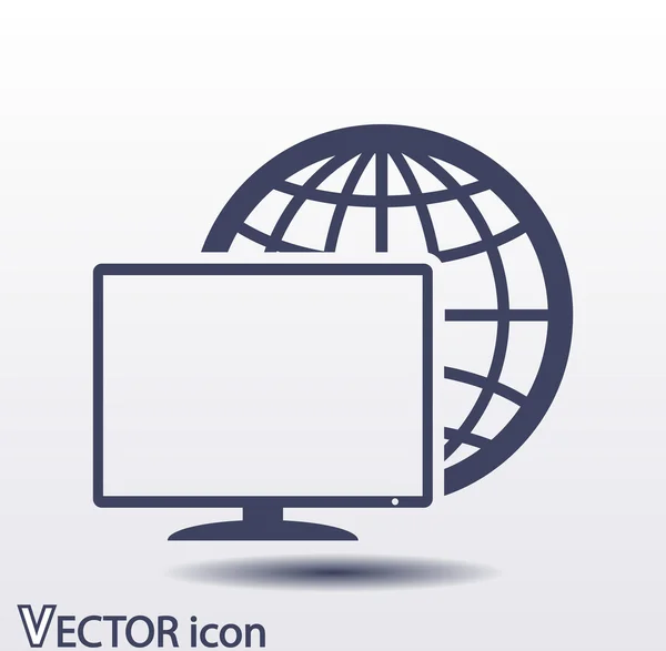 Diseño del icono del monitor — Vector de stock