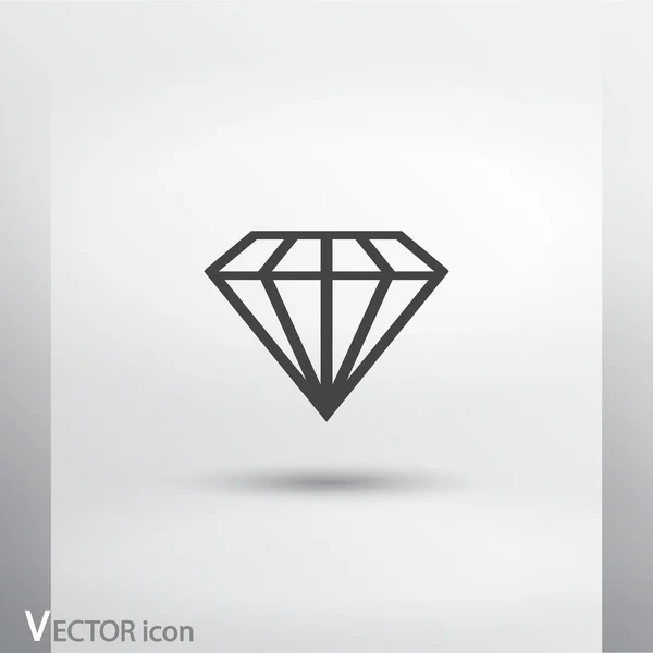 Diamant Platte Icoon — Stockvector