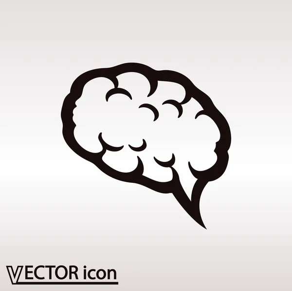 Icono cerebral Estilo de diseño plano — Vector de stock