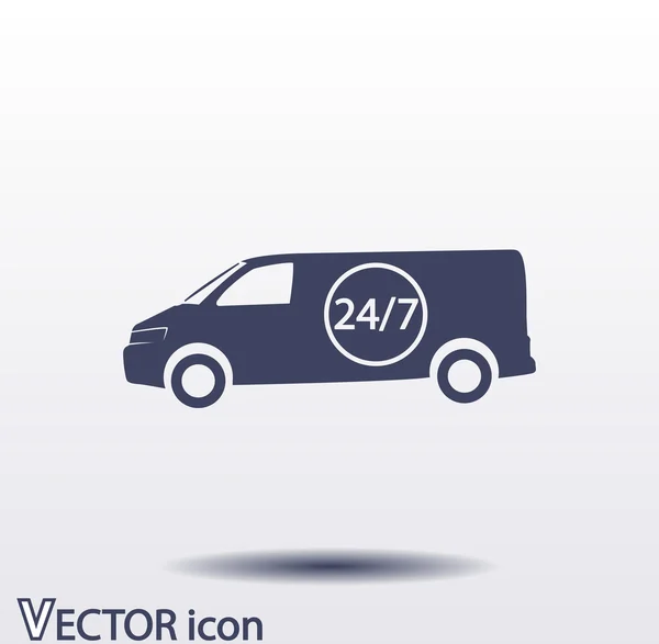 Entrega rápida com Van — Vetor de Stock