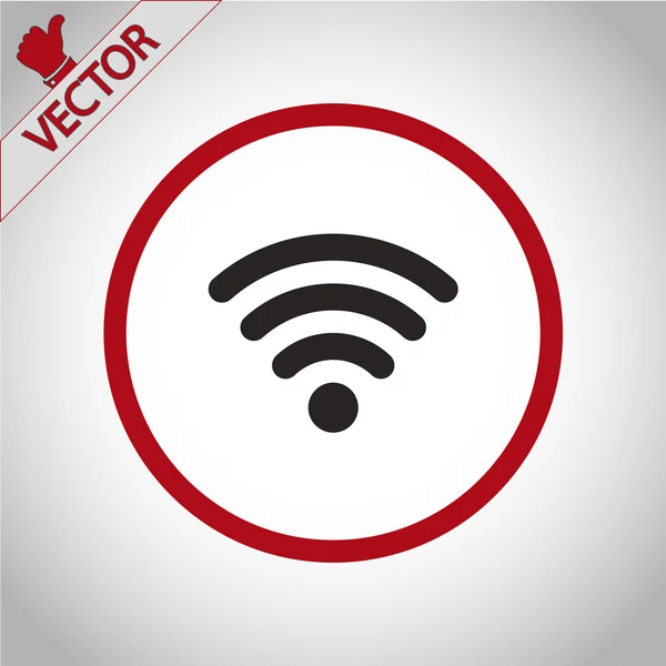 Draadloos netwerk symbool van wifi-pictogram — Stockvector