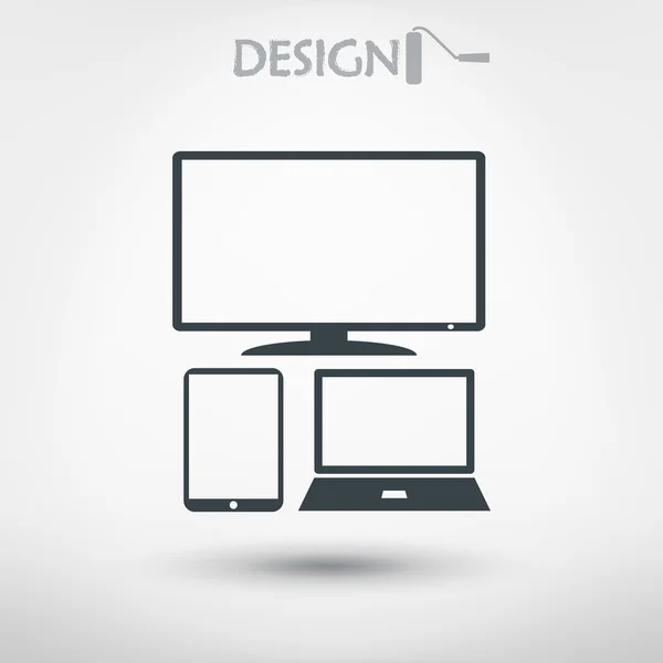 Aantal elektronische apparaten pictogram — Stockvector