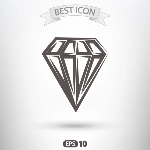 Diamond flat icon — Stock Vector