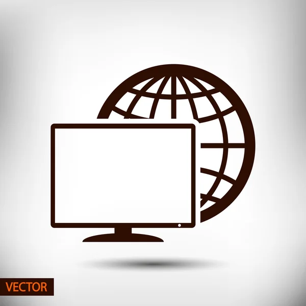 Diseño del icono del monitor — Vector de stock