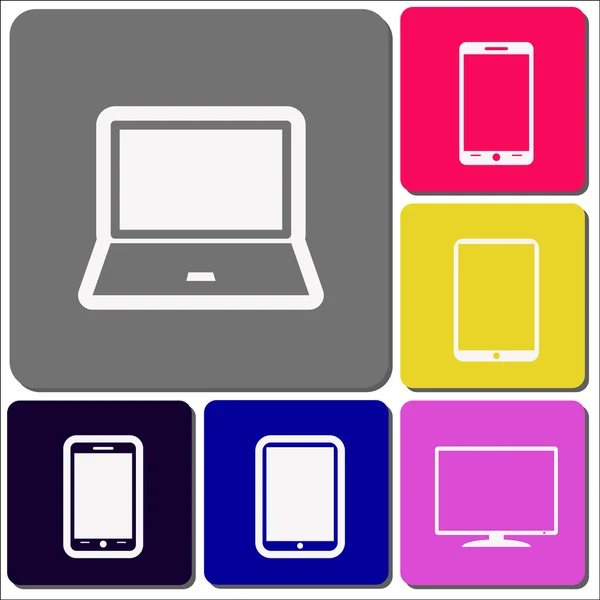 Set Electronic Device Icons — Stock Vector