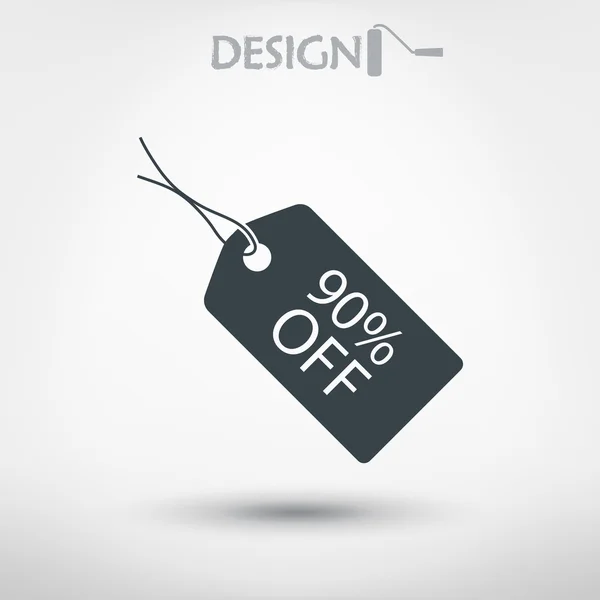 90 percent's tag icon — Stock Vector