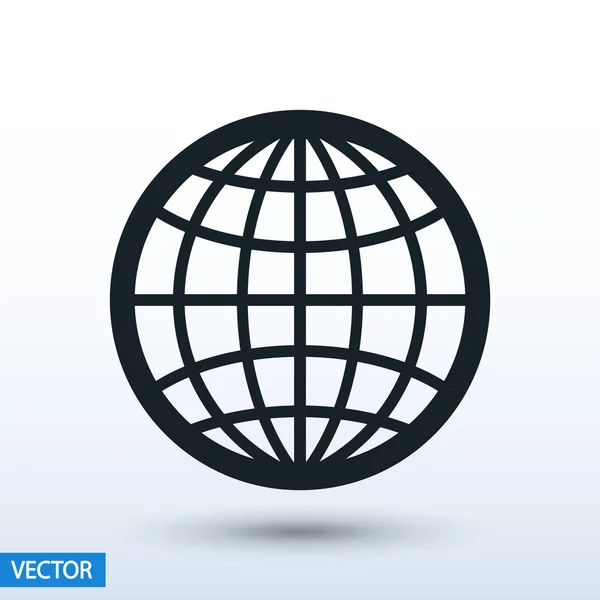 Globe Icon Design plat — Image vectorielle