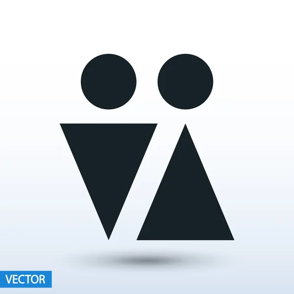 Ikona mužských a ženských symbolů — Stockový vektor