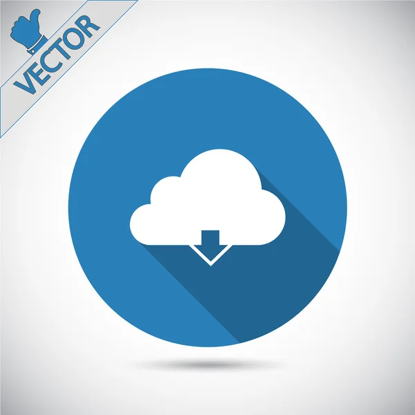 Cloud computing download pictogram — Stockvector