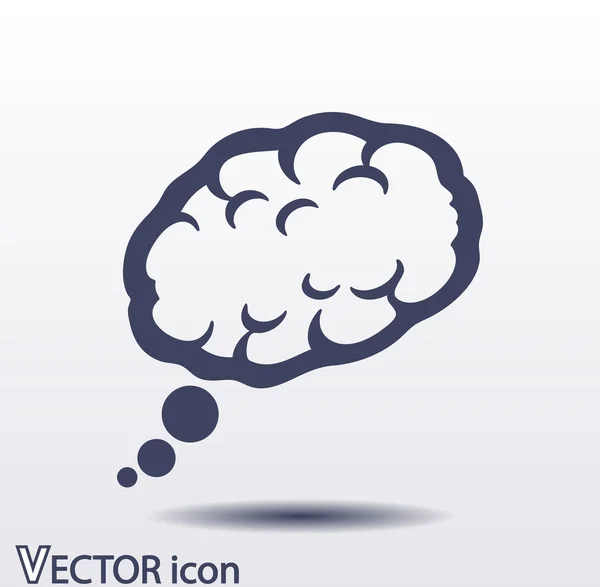 Icono cerebral Estilo de diseño plano — Vector de stock