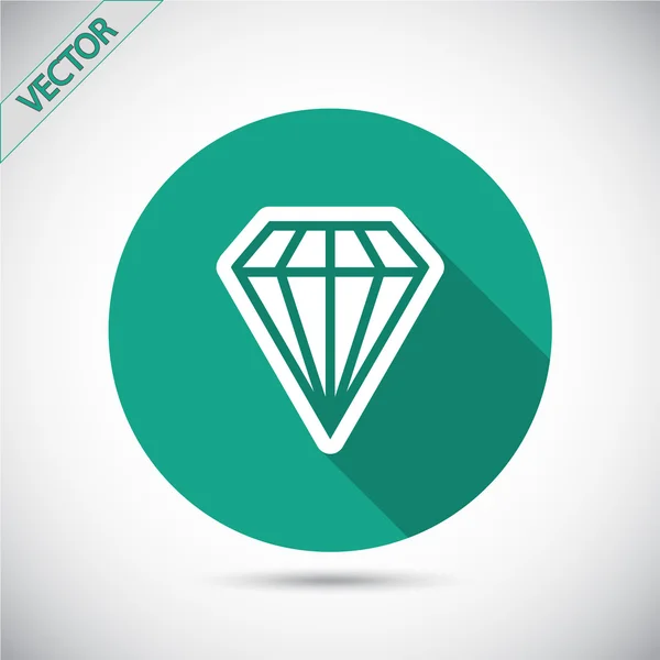 Diamant Platte Icoon — Stockvector