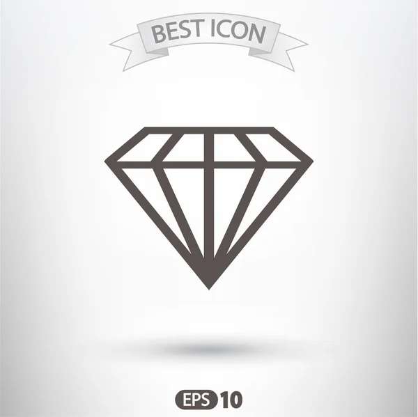 Icono plano de diamante — Vector de stock