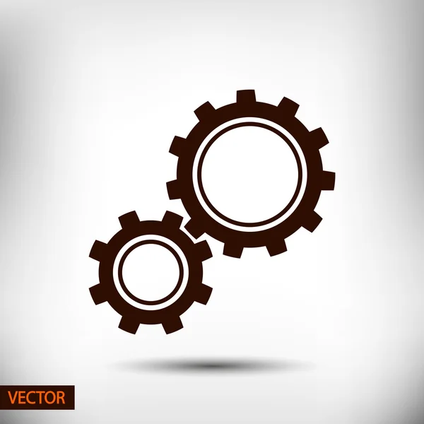 Gear icon. Flat design style — Stock Vector