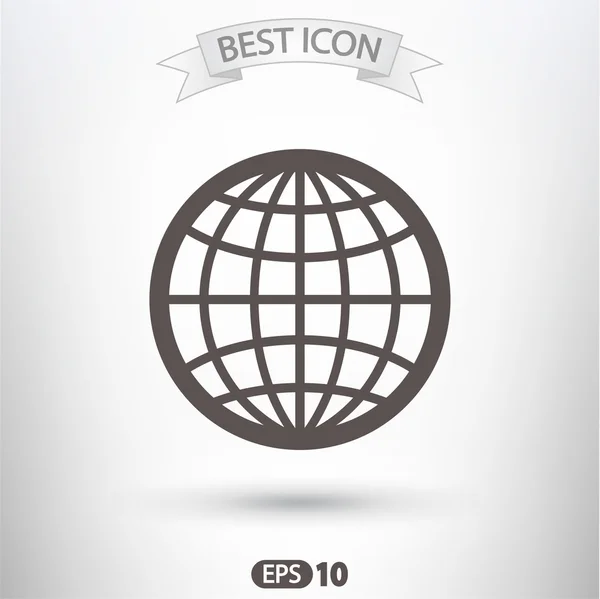 Globe Icon Flat  design — Stock Vector