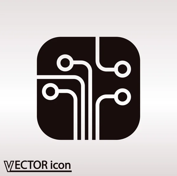 Circuit imprimé, icône de la technologie — Image vectorielle