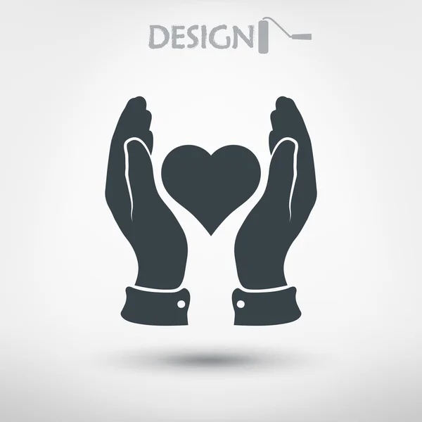 Heart in hands icon — Stock Vector