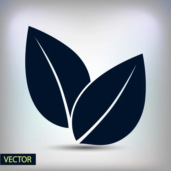 Icono de la hoja. estilo de diseño plano — Vector de stock