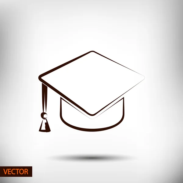 Graduatie cap pictogram — Stockvector