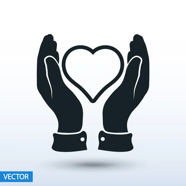 Heart in hands icon — Stock Vector