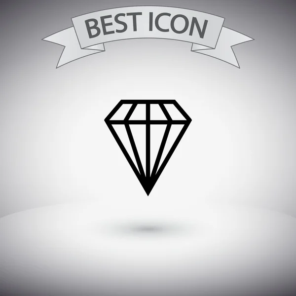 Diamante icono diseño plano — Archivo Imágenes Vectoriales