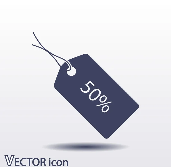 50 por ciento icono de etiqueta — Archivo Imágenes Vectoriales