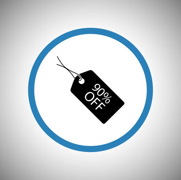 90 pour cent OFF tag icône — Image vectorielle