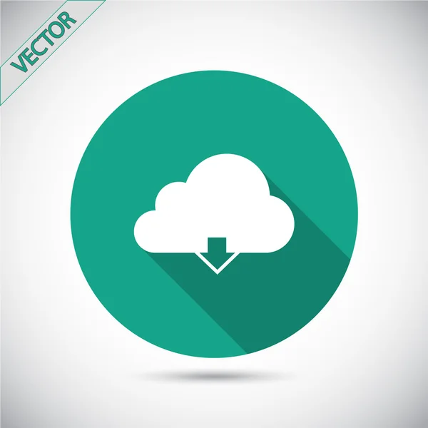 Cloud computing download pictogram — Stockvector