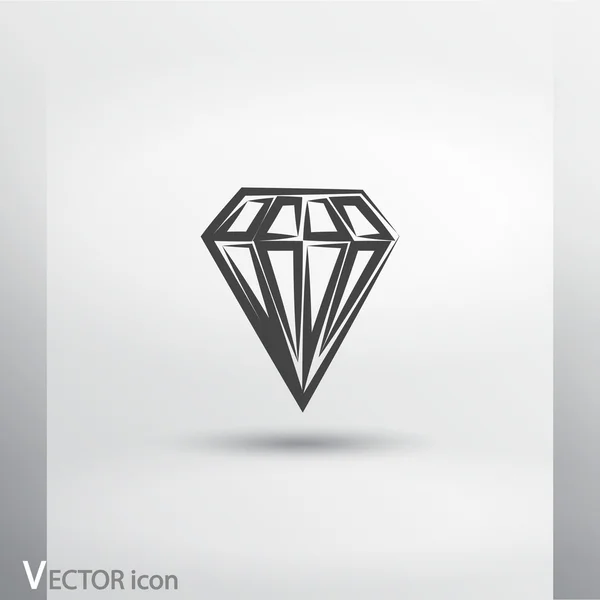 Ícone plano de diamante — Vetor de Stock