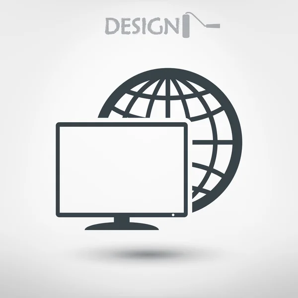 Diseño del icono del monitor — Vector de stock