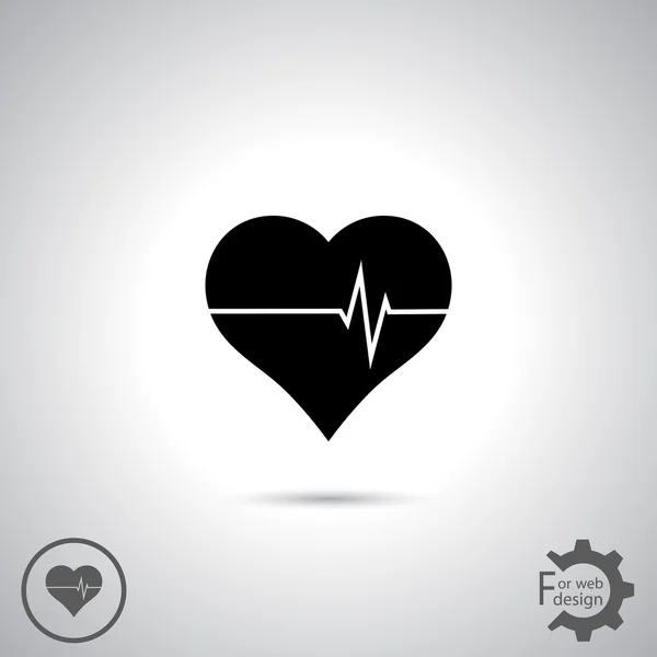 Design plat Heart Icon — Image vectorielle