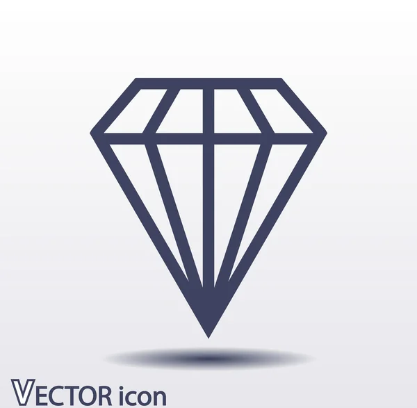 Diamond flat icon — Stock Vector