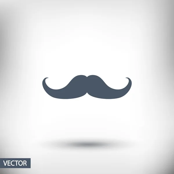 Moustache icône plate — Image vectorielle