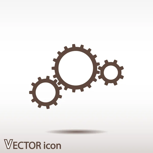 Gear icon. Flat design style — Stock Vector